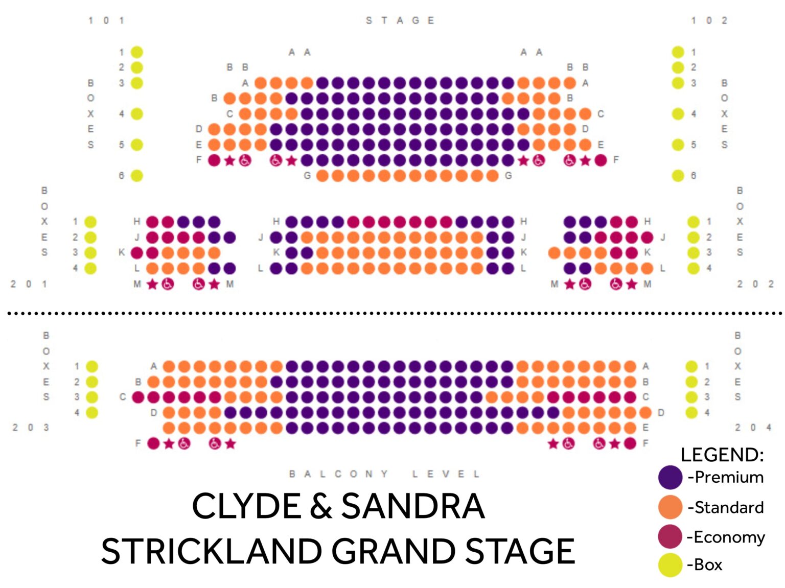 Clyde & Sandra Strickland Grand Stage Seating Chart - Aurora Theatre